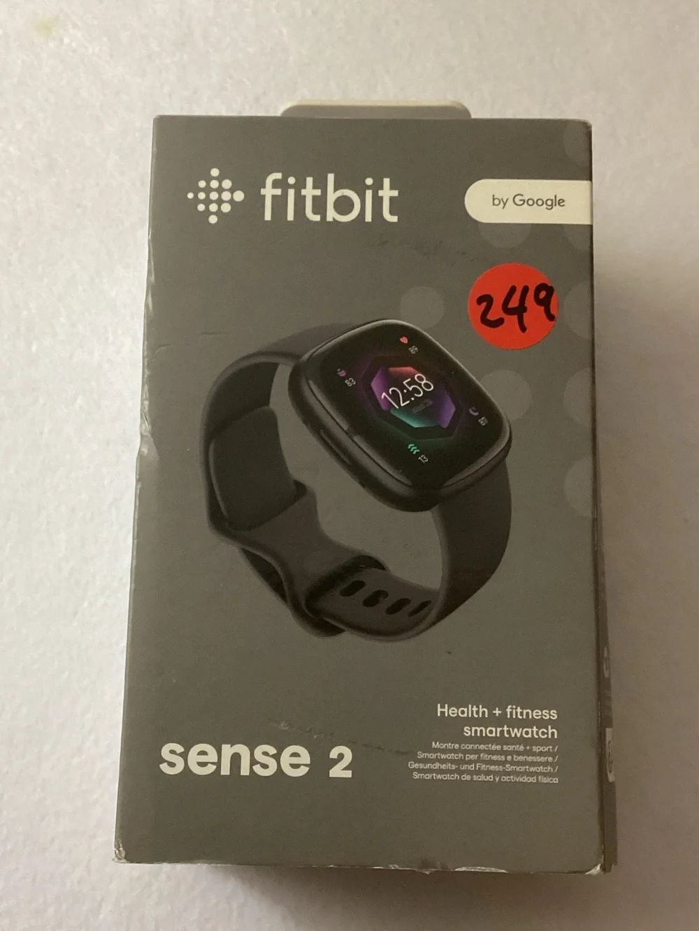 Fitbit Sense 2 Shadow Gray Graphite Smartwatch, 39mm